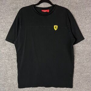 Ferrari T-Shirt Mens Medium Black Scuderia Shield Logo Racing Tee